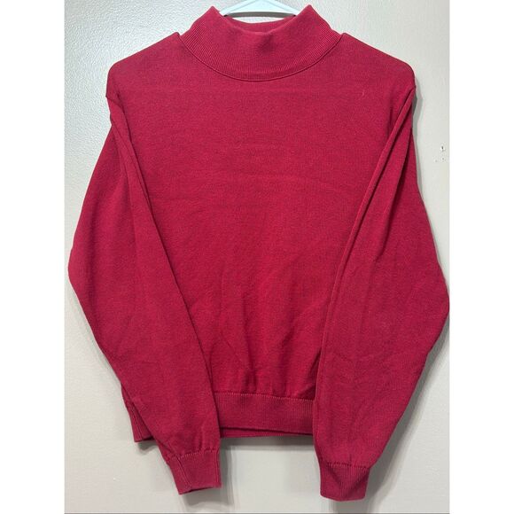 Vintage Pendleton 100% Cotton Red Mock Collar Sweater Pullover Women's Small - Picture 2 of 9